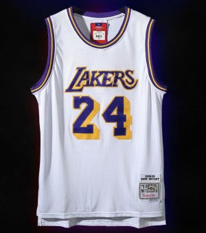 NBA 24 Kobe Bryant 2008-09 Lakers Maillot Retro blanc